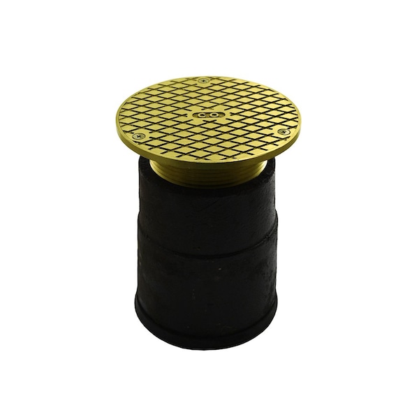Jones Stephens 4in. Adjustable Cleanout 4in. Spud with 6in. Gasket Connection with 5in. Polished Brass Cover D62602 - main